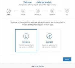 coinbase verifikace