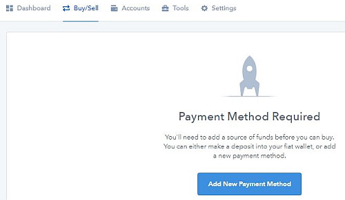 Coinbase přidání platební metody