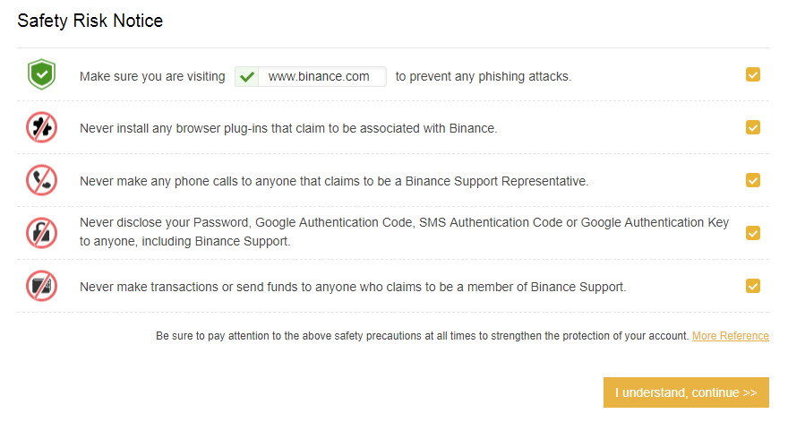 Binance safety risk