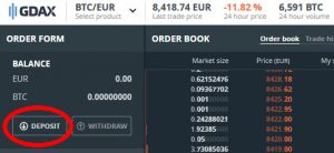 Gdax depozit