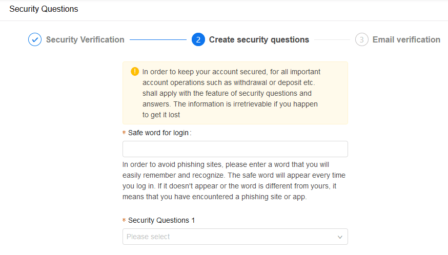 Kucoin Security Questions