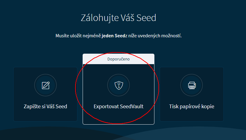 Trinity Wallet export SeedVault